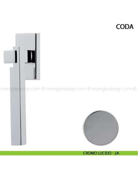 Maniglia per finestra martellina DK Coda Comit cromo lucido