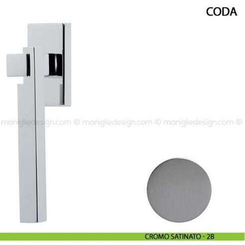 Maniglia per finestra martellina DK Coda Comit cromo satinato