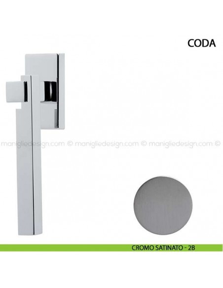 Maniglia per finestra martellina DK Coda Comit cromo satinato