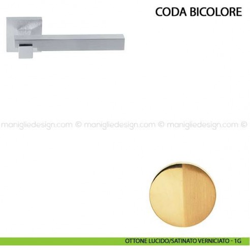 Maniglia per porta Coda Bicolore Comit ottone lucido/satinato verniciato