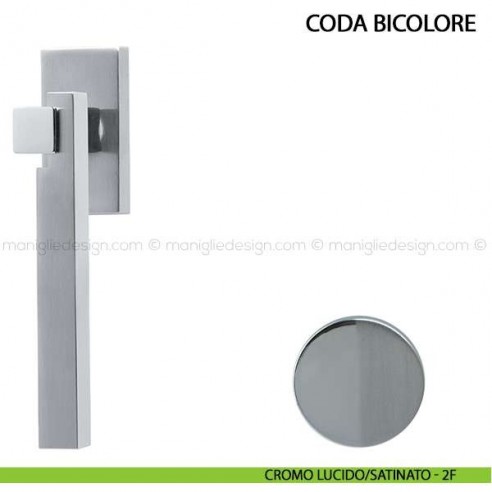 Maniglia per finestra martellina DK Coda Bicolore Comit cromo lucido/satinato