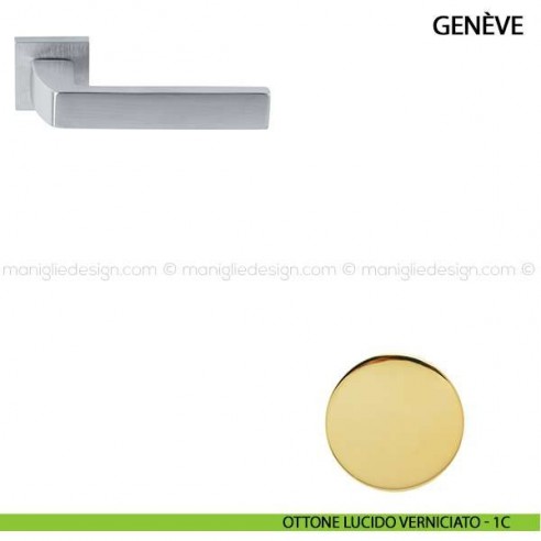 Maniglia per porta Genève Comit ottone lucido verniciato