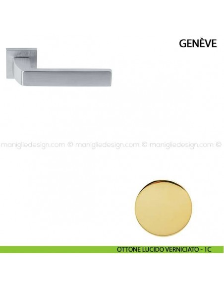 Maniglia per porta Genève Comit ottone lucido verniciato