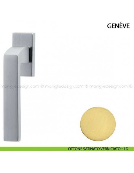 Maniglia per finestra martellina DK Genève Comit ottone satinato verniciato