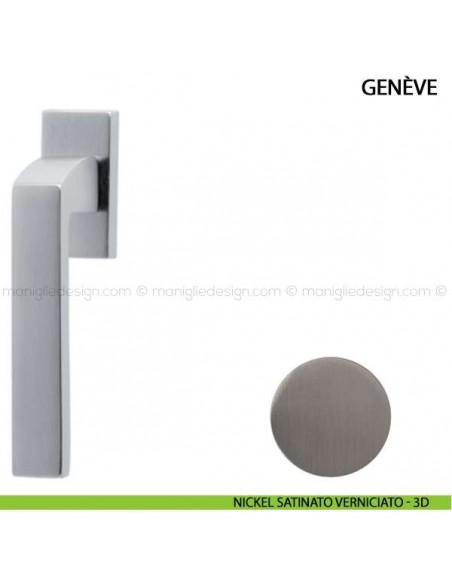 Maniglia per finestra martellina DK Genève Comit nickel satinato verniciato