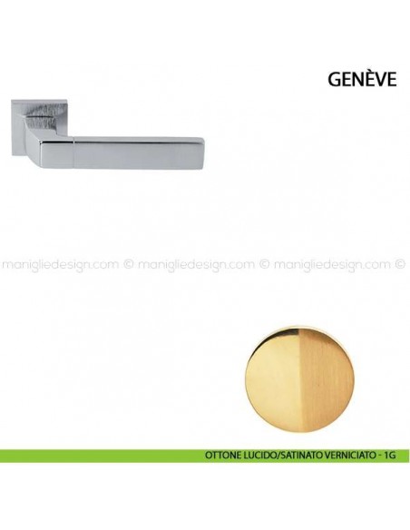Maniglia per porta Genève Bicolore Comit ottone lucido/satinato verniciato