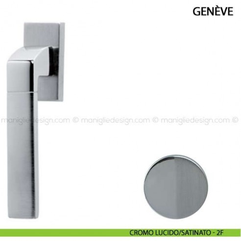 Maniglia per finestra martellina DK Genève Bicolore Comit cromo lucido/satinato