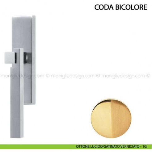 Maniglia cremonese per finestra Coda Bicolore Comit ottone lucido/satinato verniciato