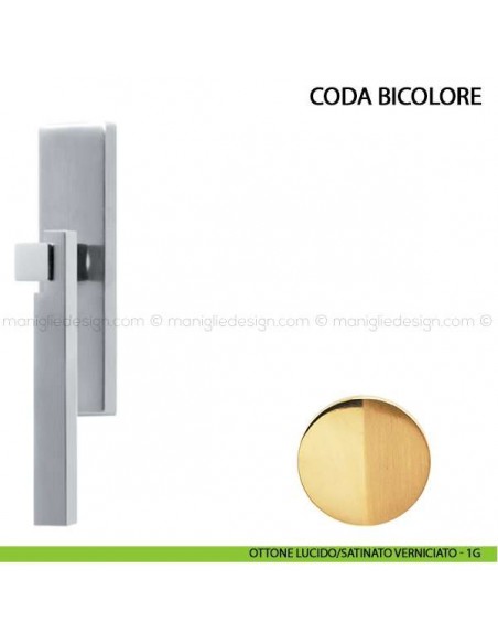Maniglia cremonese per finestra Coda Bicolore Comit ottone lucido/satinato verniciato