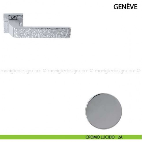 Maniglia per porta Genève con decoro Comit cromo lucido