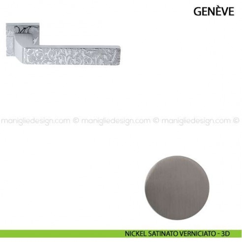 Maniglia per porta Genève con decoro Comit nickel satinato verniciato