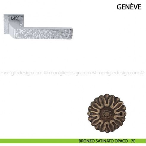 Maniglia per porta Genève con decoro Comit bronzo satinato opaco