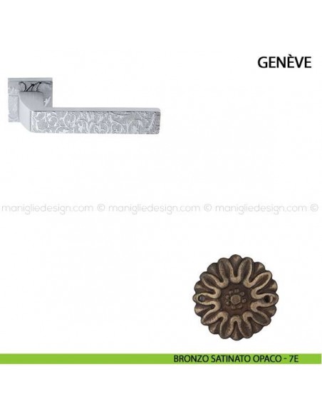 Maniglia per porta Genève con decoro Comit bronzo satinato opaco