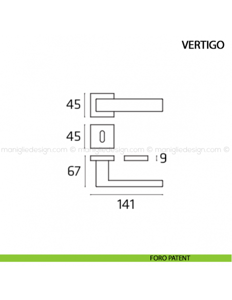 Maniglia per porta Vertigo Comit foro patent