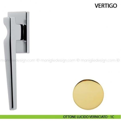Maniglia per finestra martellina DK Vertigo Comit ottone lucido verniciato