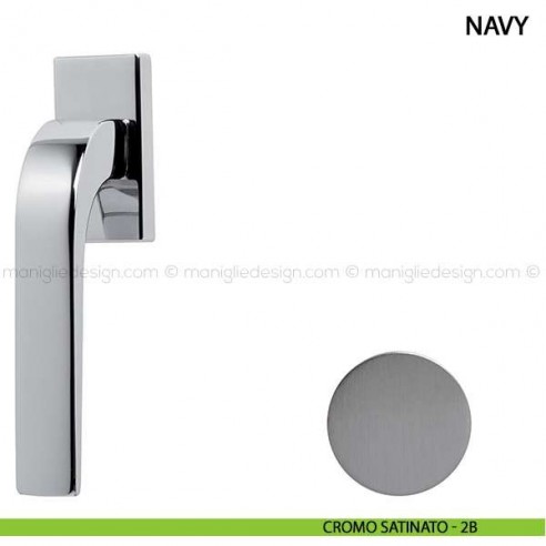 Maniglia per finestra martellina DK Navy Comit cromo satinato