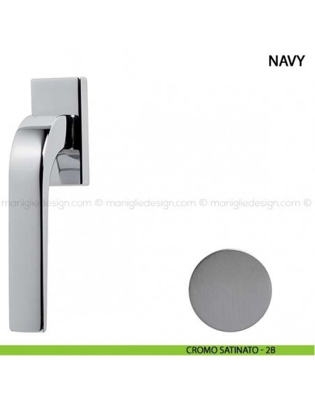 Maniglia per finestra martellina DK Navy Comit cromo satinato