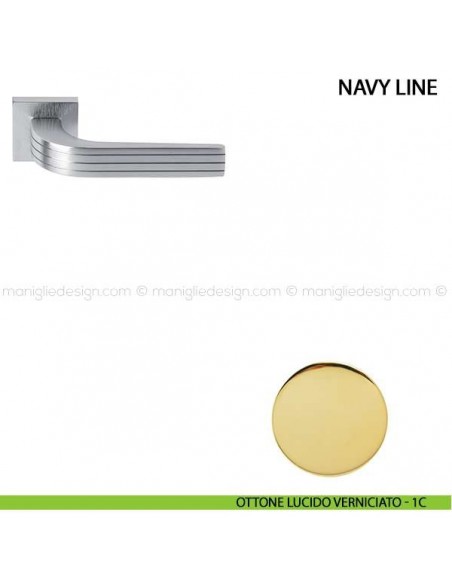 Maniglia per porta Navy Line Comit ottone lucido verniciato