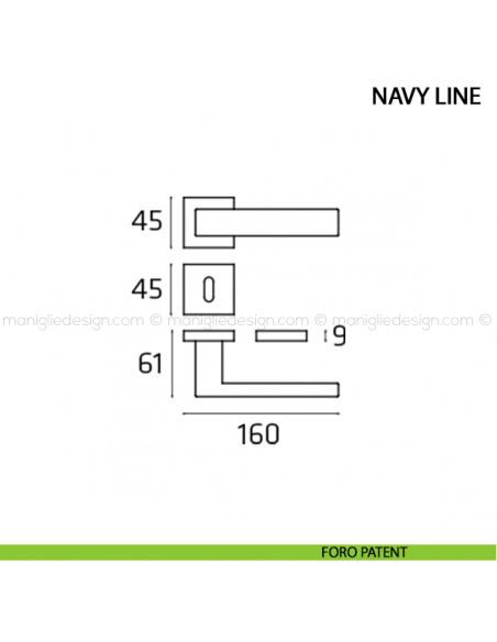 Maniglia per porta Navy Line Comit foro patent