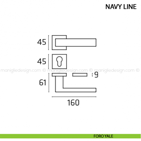 Maniglia per porta Navy Line Comit foro yale