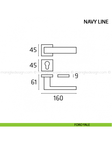 Maniglia per porta Navy Line Comit foro yale