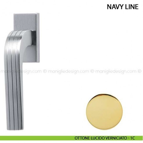 Maniglia per finestra martellina DK Navy Line Comit ottone lucido