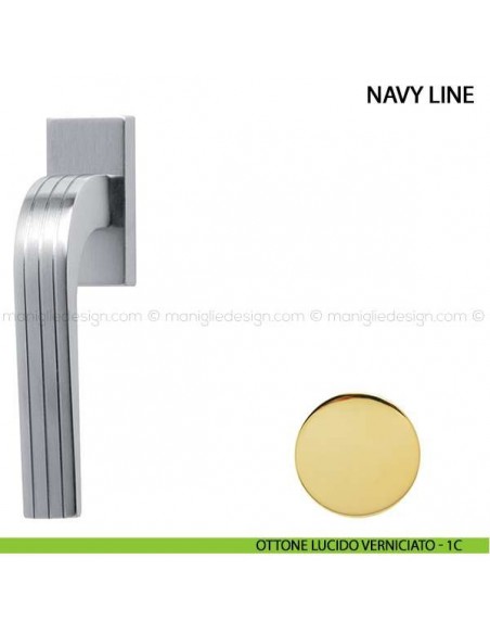 Maniglia per finestra martellina DK Navy Line Comit ottone lucido