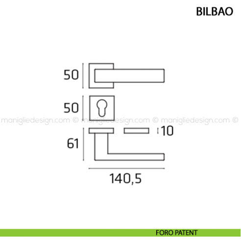 Maniglia per porta Bilbao Comit foro yale