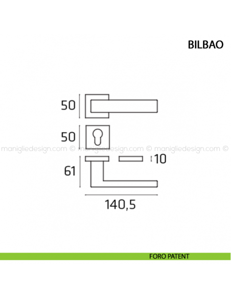 Maniglia per porta Bilbao Comit foro yale