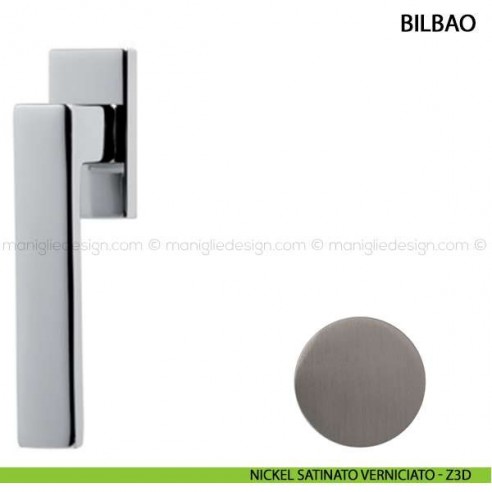 Maniglia per finestra martellina DK Bilbao Comit nickel satinato verniciato