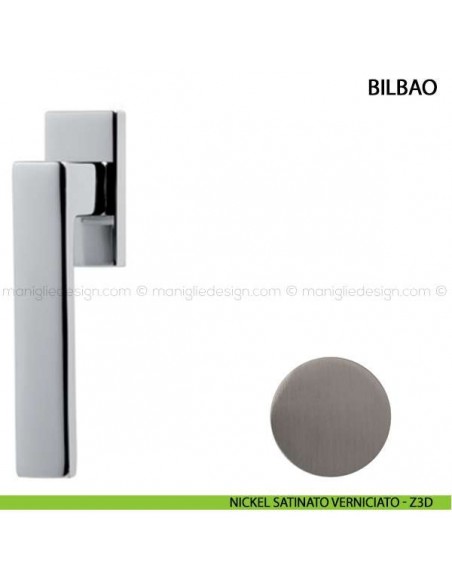 Maniglia per finestra martellina DK Bilbao Comit nickel satinato verniciato