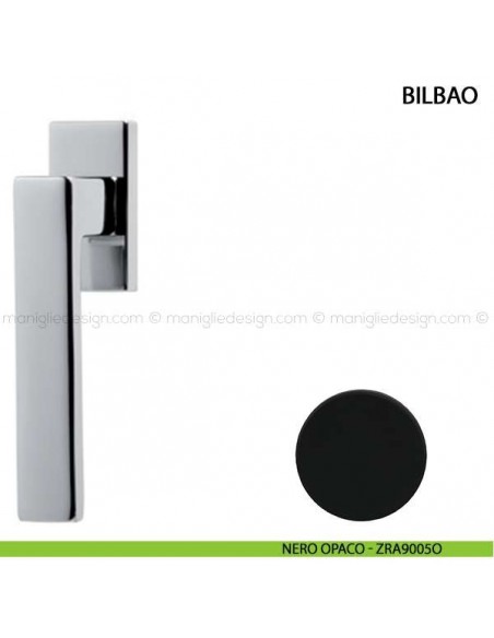 Maniglia per finestra martellina DK Bilbao Comit nero opaco