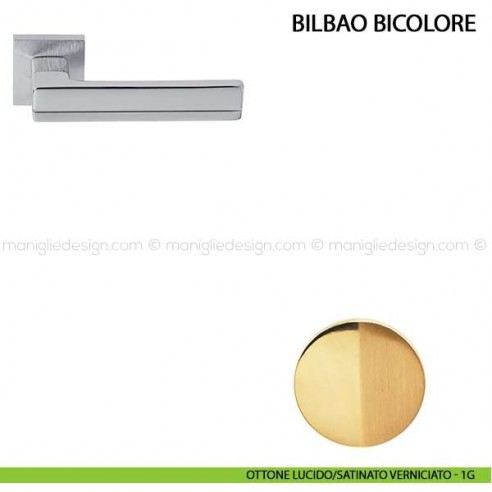 Maniglia per porta Bilbao Bicolore Comit ottone lucido/satinato verniciato