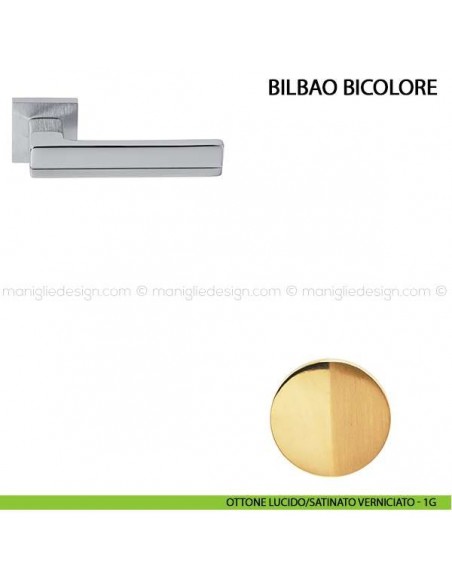 Maniglia per porta Bilbao Bicolore Comit ottone lucido/satinato verniciato