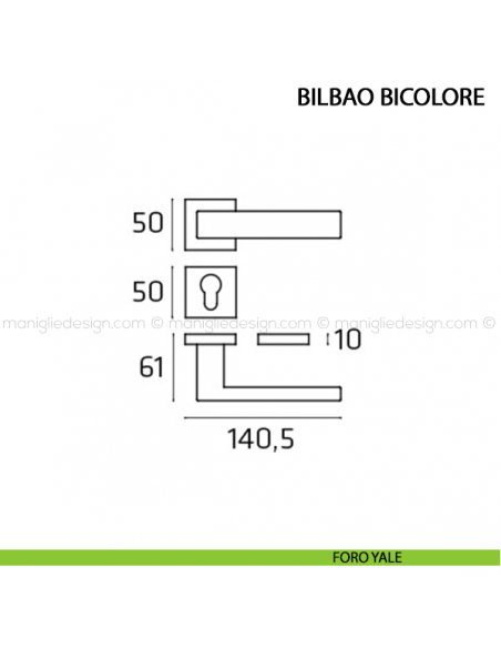 Maniglia per porta Bilbao Bicolore Comit foro yale