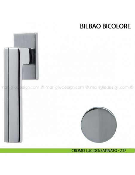 Maniglia per finestra martellina DK Bilbao Bicolore Comit cromo lucido/satinato