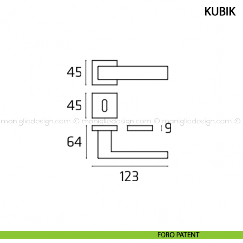 Maniglia per porta Kubik Comit foro patent
