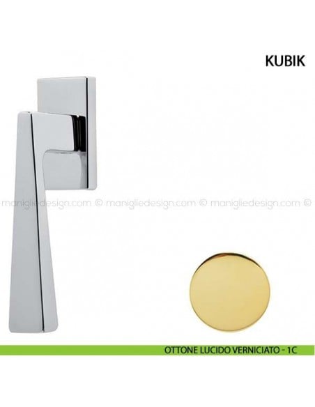Maniglia per finestra martellina DK Kubik Comit ottone lucido