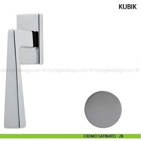 Maniglia per finestra martellina DK Kubik Comit cromo satinato