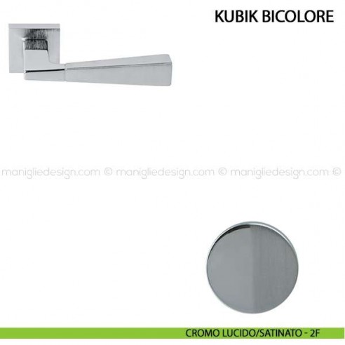 Maniglia per porta Kubik Bicolore Comit cromo lucido/satinato