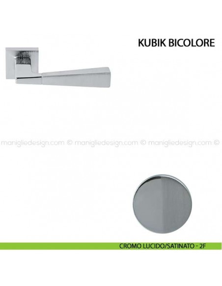 Maniglia per porta Kubik Bicolore Comit cromo lucido/satinato