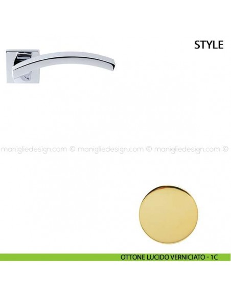 Maniglia per porta Style Comit ottone lucido verniciato