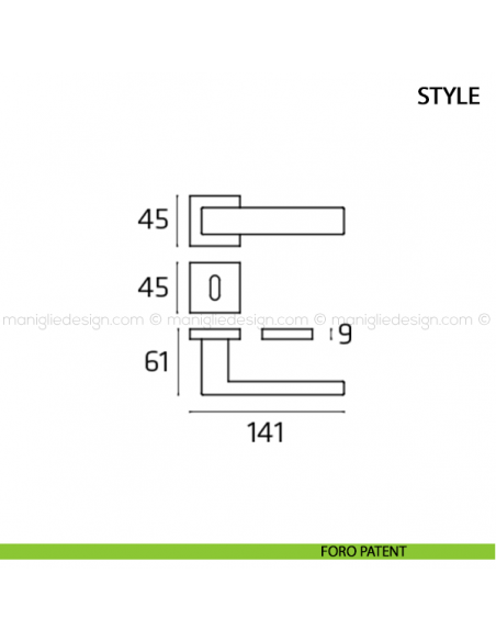 Maniglia per porta Style Comit foro patent