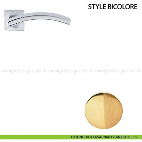 Maniglia per porta Style Bicolore Comit ottone lucido/satinato verniciato