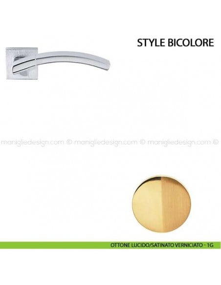 Maniglia per porta Style Bicolore Comit ottone lucido/satinato verniciato