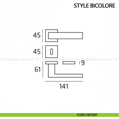 Maniglia per porta Style Bicolore Comit foro patent