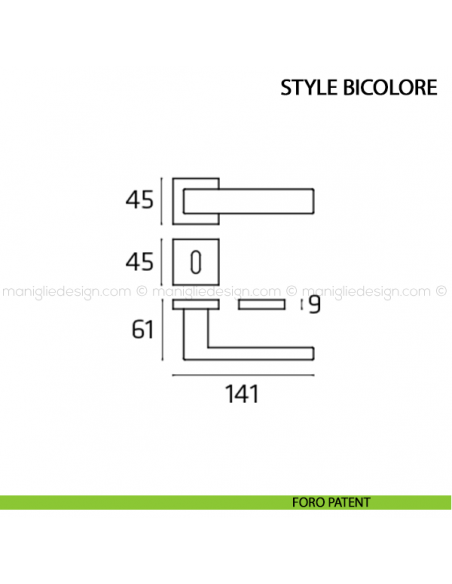 Maniglia per porta Style Bicolore Comit foro patent