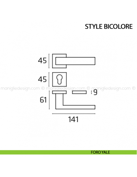 Maniglia per porta Style Bicolore Comit foro yale