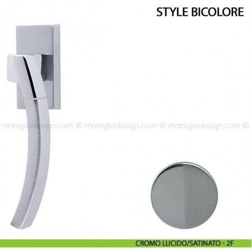 Maniglia per finestra martellina DK Style Bicolore Comit cromo lucido/satinato