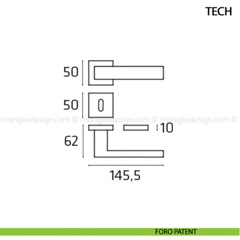 Maniglia per porta Tech Comit foro patent